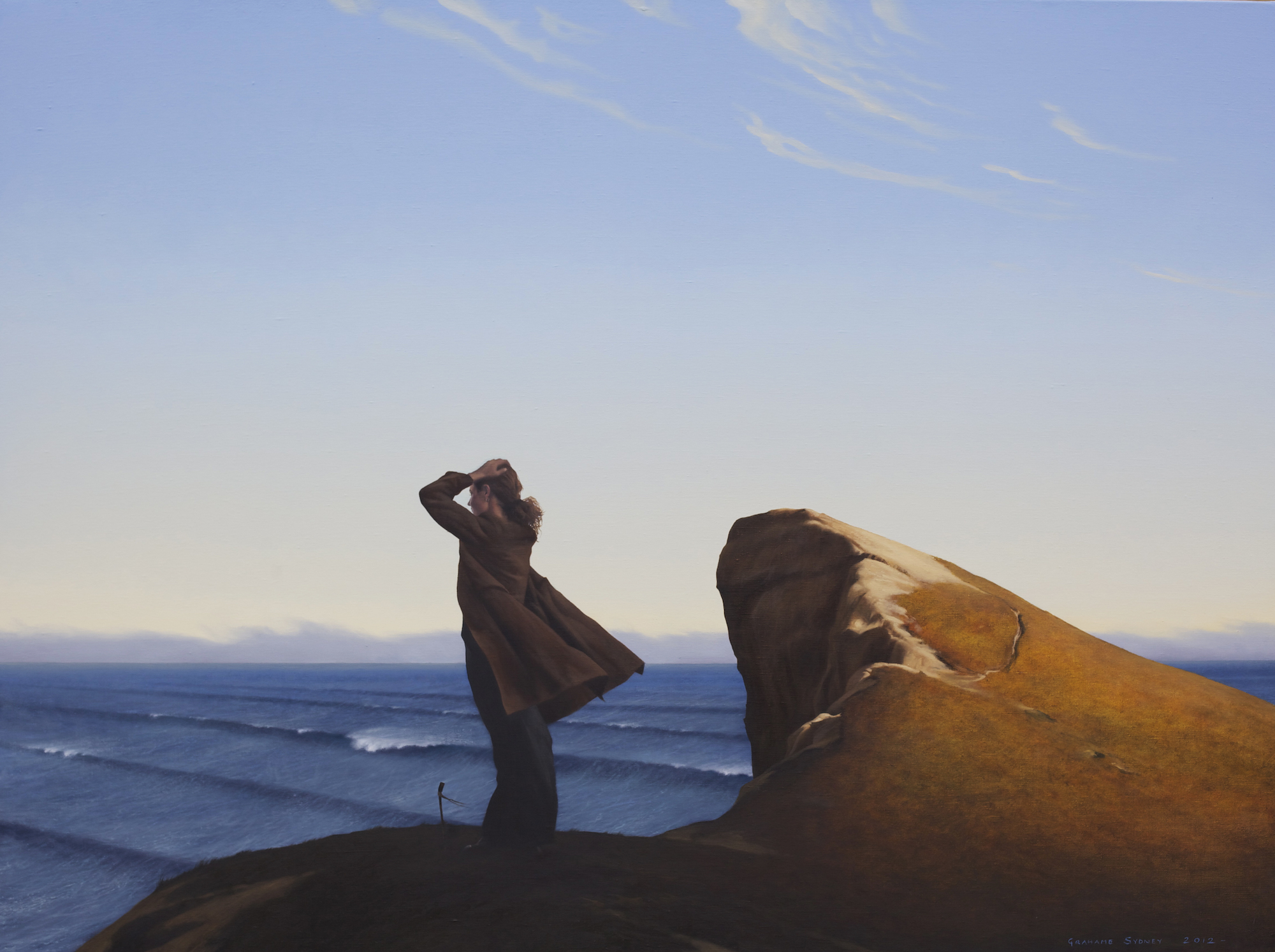 Melissa at Tunnel Beach. Oil on Linen. 920 x 1220 mm. 2012. Private Collection, Australia